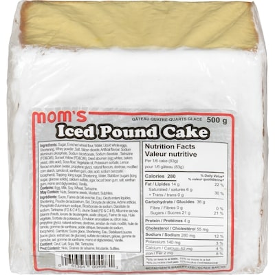 Moms Gâteau quatre-quarts glacé 500 g, 1,40 $/100g