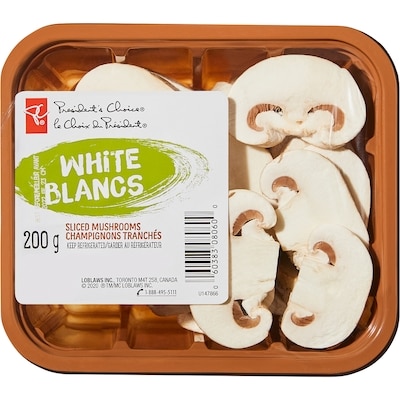 President's Choice Sliced White Mushrooms 200 g, $1.50/100g