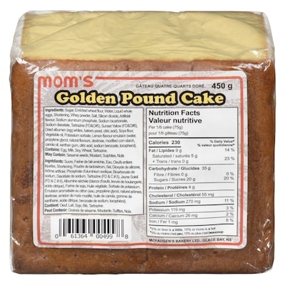 Moms Gâteau quatre-quarts doré 450 g, 1,33 $/100g