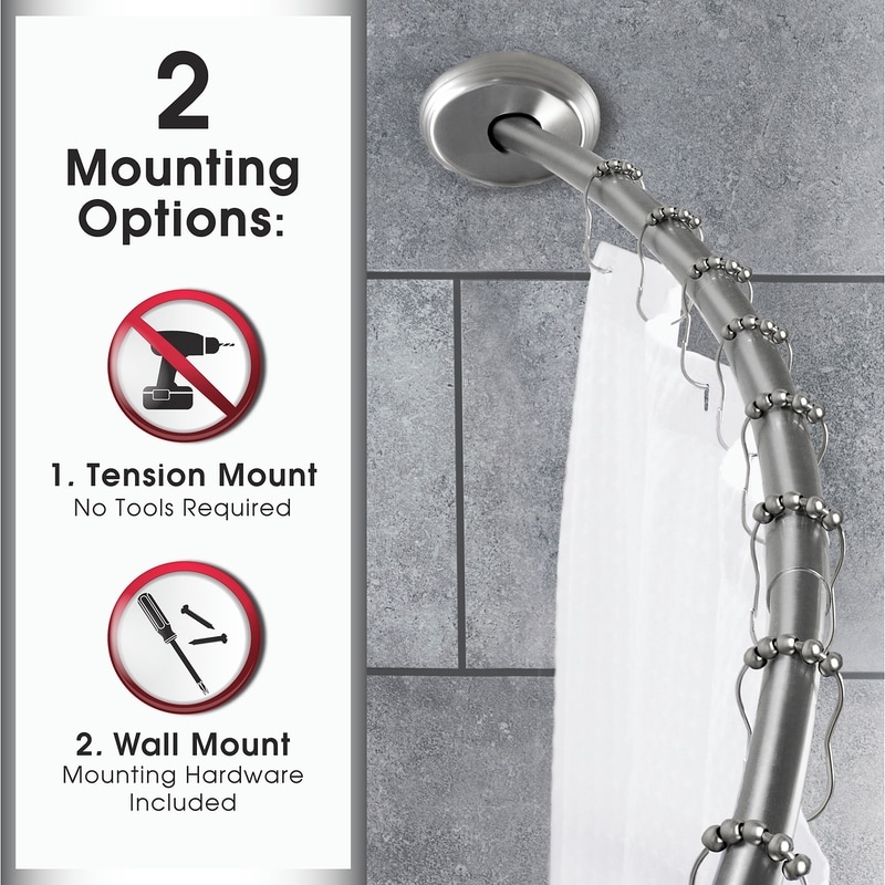 Curved Smart Rod Tension Shower Bar