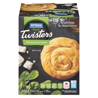Krinos Fillo Twisters, Spinach & Feta Cheese 840 g, $1.31/100g