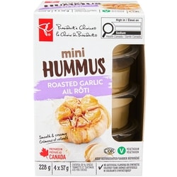 President's Choice Mini Roasted Garlic Hummus Chickpea Dip And Spread 228 g, $2.19/100g