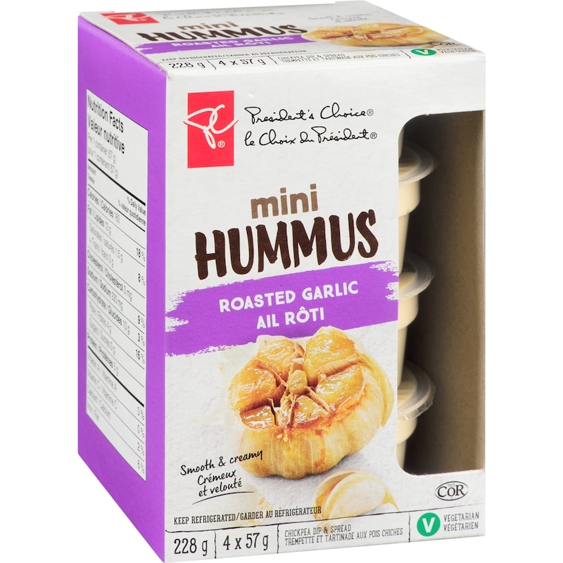 Mini Roasted Garlic Hummus Chickpea Dip And Spread