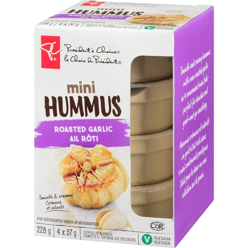 Mini Roasted Garlic Hummus Chickpea Dip And Spread