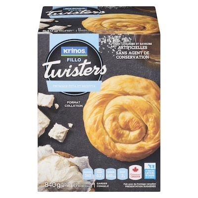 Krinos Filo Twisters féta et ricotta 840 g, 1,31 $/100g