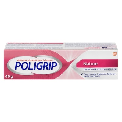 Poligrip Crème adhésive nature pour dentier 40 g, 18,73 $/100g