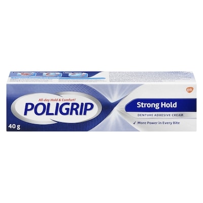 Poli Grip Denture, Adhesive Cream, Strong Hold 40 g, $18.73/100g