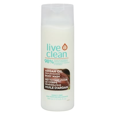 Live Clean Argan Oil Replenishing Body Wash 500 ml, $1.60/100ml