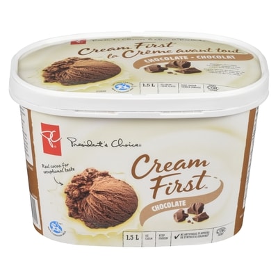 President's Choice Cream First Chocolate Premium Ice Cream 1.5 l, $0.43/100ml