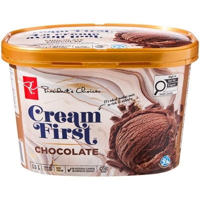le Choix du Président Crème glacée haut de gamme La crème avant tout au chocolat 1.5 l, 0,47 $/100ml