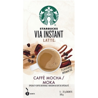 Starbucks VIA Latte, Caffé Mocha 5 ea, $1.90/1ea