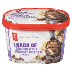 President's Choice Loads Of Chocolatey Peanut Butter Treats Light Ice Cream 1.5 l, $0.50/100ml
