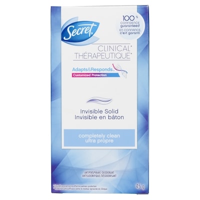 Secret Antisudorifique et désodorisant invisible en bâton Clinical, ultra propre 45 g, 27,76 $/100g