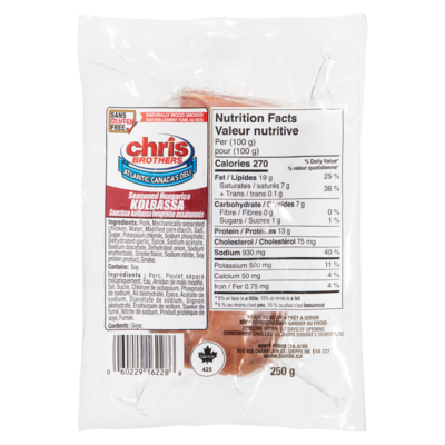 Chris Brothers Saucisse hongrois 250 g, 2,52 $/100g