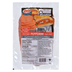 Chris Brothers Sliced Deli Pepperoni 250 g, $1.80/100g