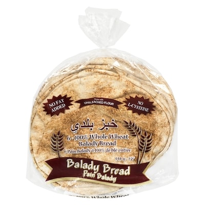 Byblos Pitas de blé entier Balady 648 g, 0,69 $/100g