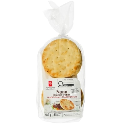 le Choix du Président Petits Pains Naan Ronds Traditionnels 480 g, 0,83 $/100g