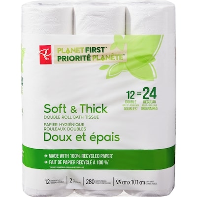 PC Green Planet First Soft and Thick Double Roll Bath Tissue, 12 Rolls 1 ea, $0.75/1ea
