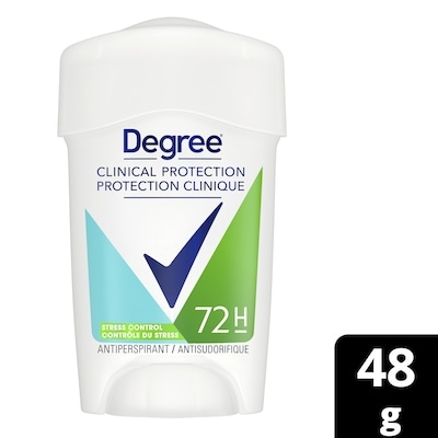 Degree Protection Clinique Antisudorifique, Contrôle du Stress Protection contre la Transpiration pendant 72 Heures 48 g, 24,98 $/100g