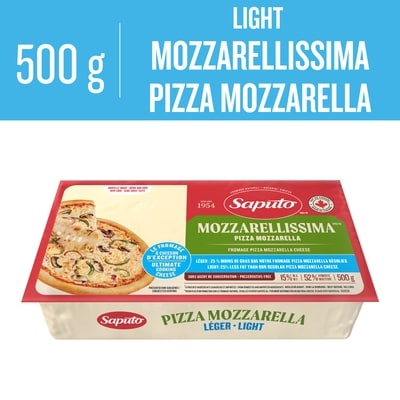 Saputo Light Mozzarellissima Pizza Mozzarella Cheese 500 g, $1.40/100g