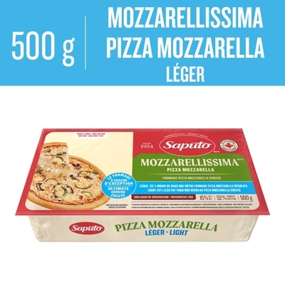 Saputo Fromage Mozzarellissima pizza mozzarella léger 500 g, 2,30 $/100g