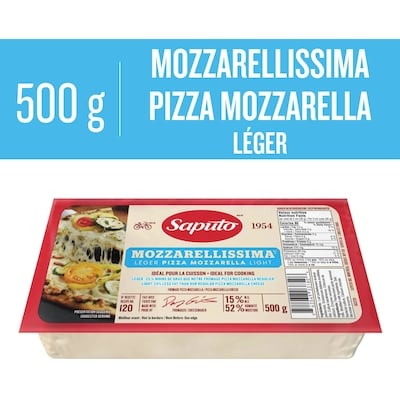 Saputo Fromage Mozzarellissima pizza mozzarella léger 500 g, 1,40 $/100g