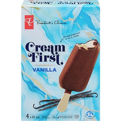 President's Choice Cream First Vanilla Ice Cream Bars 340 ml, $1.76/100ml