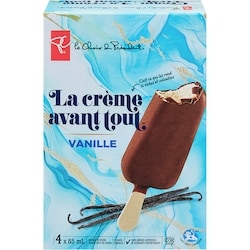 le Choix du Président Barres de crème glacée La crème avant tout, vanille 340 ml, 1,91 $/100ml