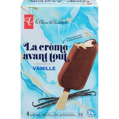 le Choix du Président Barres de crème glacée La crème avant tout, vanille 340 ml, 1,91 $/100ml