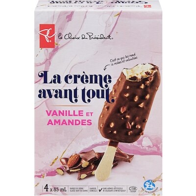 Barres de crème glacée La crème avant tout, vanille et amandes