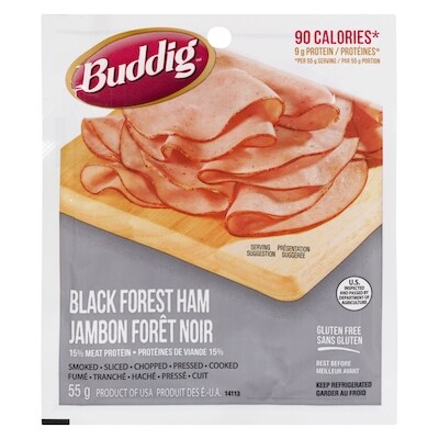 Carl Buddig Jambon Forêt-Noire tranché 55 g, 41,64 $/1kg 4,16 $/100g