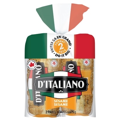 D'Italiano Sesame Seed Bread Duo 2x675.0 g, $0.54/100g