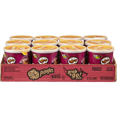 Pringles Grab & Go! BBQ Flavour   12x39.0 g, $2.24/100g