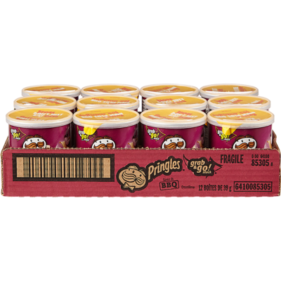 Pringles À emporter Saveur de BBQ 12x39.0 g, 2,24 $/100g