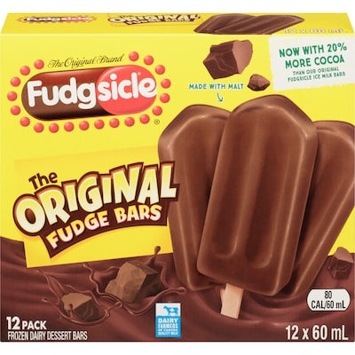 The Original Fudgsicle Frozen Dairy Dessert Bars with malt, cocoa and quality milk 720 ml, $0.94/100ml