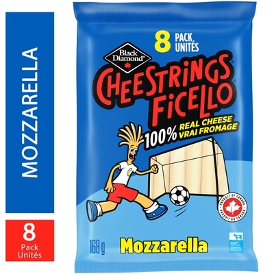Black Diamond Mozzarella Cheestrings 168 g, $2.38/100g