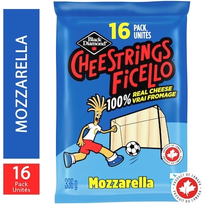 Black Diamond Mozzarella Cheestrings 336 g, $2.17/100g