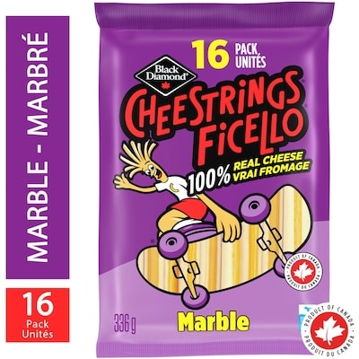 Black Diamond Marble Cheestrings 336 g, $2.38/100g