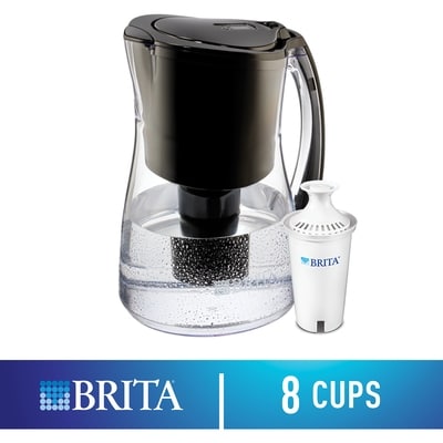 Brita Marina Water Filter Pitcher with 1 Replacement Filter, Black, 8 Cup 1 ea, $39.00/1ea