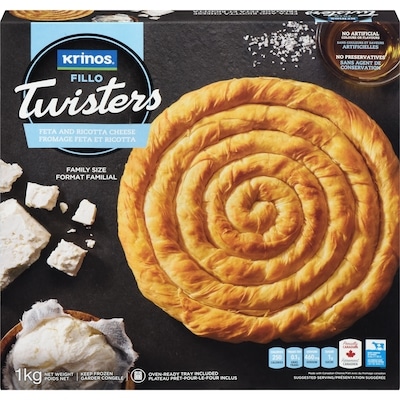 Krinos Fillo Twisters, Feta & Ricotta Cheese 1 kg, $1.10/100g