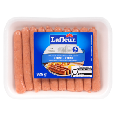 Lafleur Saucisse Fraiche Pur Porc 375 g, 1,81 $/100g