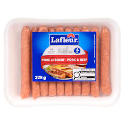 Lafleur Lafleur, Saucisses fraîches porc et bœuf 375 g, 1,20 $/100g
