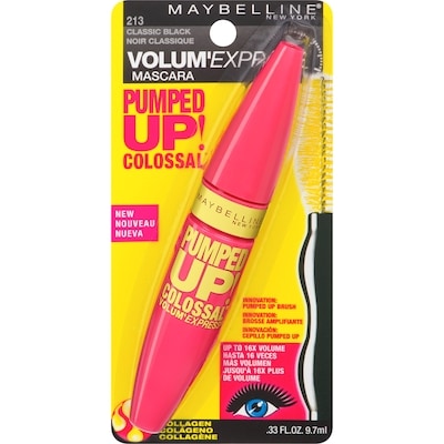Maybelline Mascara Volum’ Express Pumped Up! lavable Colossal, noir glamour 1 ea, 9,99 $/1ch