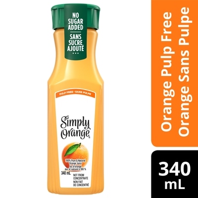 Simply Pulp Free Bottle 340 ml, $1.03/100ml