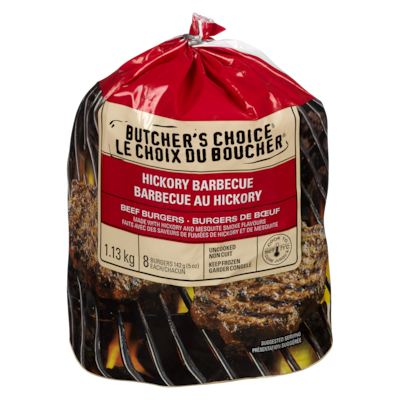 Butcher's Choice BBQ Beef Burgers, Hickory Flavour 1.13 kg, $1.28/100g