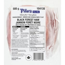 Pillers Black Forest Ham, Shaved 500 g, $19.98/1kg $2.00/100g
