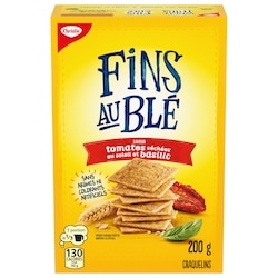 Christie Craquelins FINS AU BLÉ Tomates séchées au soleil et basilic 200 g, 1,40 $/100g