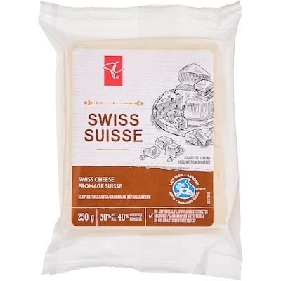 President's Choice Swiss Cheese 250 g, $3.00/100g