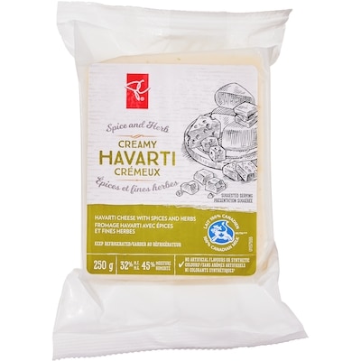 President's Choice Herb & Spice Havarti Cheese Block 250 g, $3.60/100g