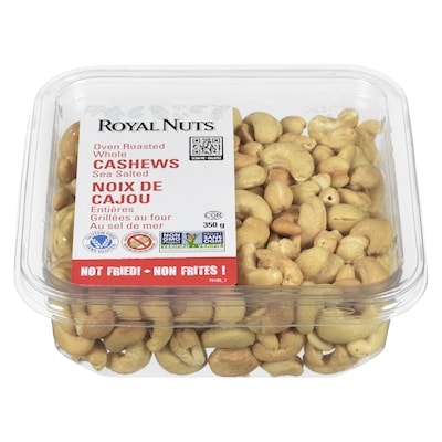 Royal Nuts Noix de cajou grillées à sec au sel de mer 350 g, 4,00 $/100g